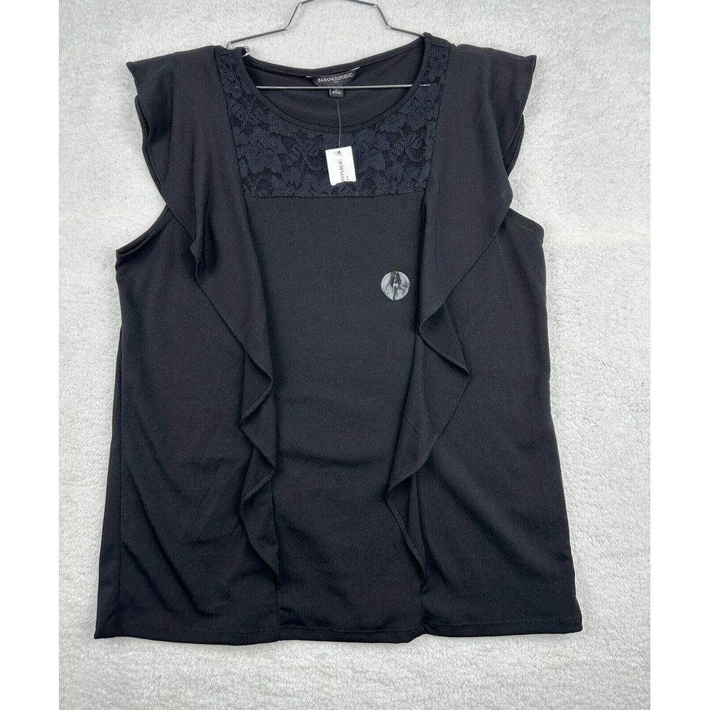 Banana Republic Black bust eyelet lace detail Women‎ size M New without tags!